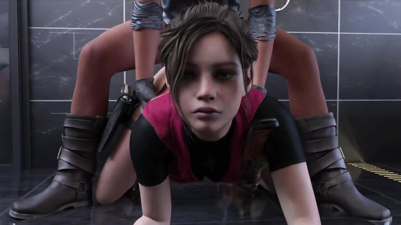 Claire Redfield aime baiser avec deux bites - porno animé