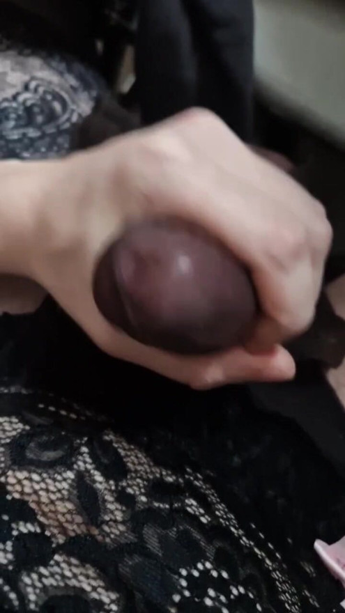 Cumshot in stockings