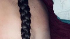 Bbw wife brunette hair braid big ass ponytail