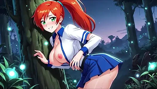 Взрослая Gwen Tennyson эротическое соблазнение, 3D анимация подборка, красивая рыжая в знаковых нарядах, провокационные сцены