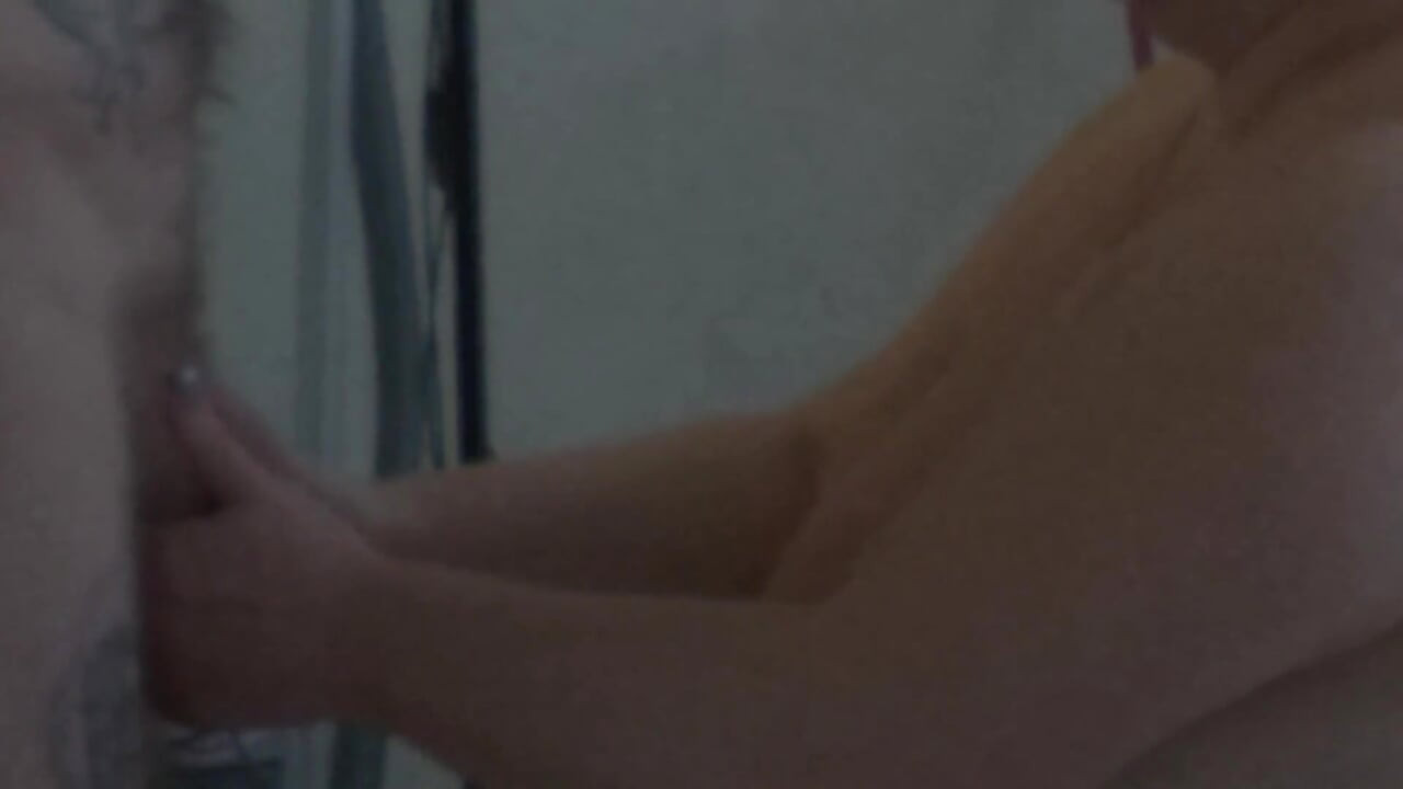 Sucking cock and getting cum on her big tits