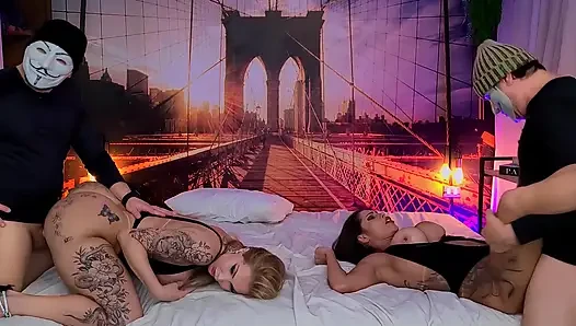 I fucked my friend's busty girlfriend, and he fucked my ass girlfriend.