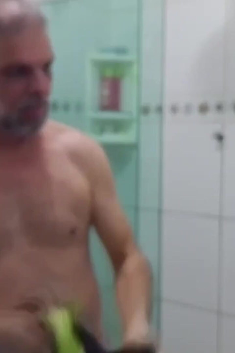 Mature Guy Taking a Bath with a Tough Dick