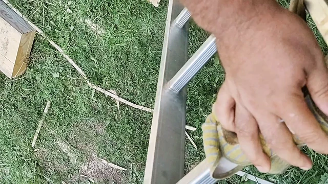 Horny construction bear masturbates on job site. Hot creamy cum