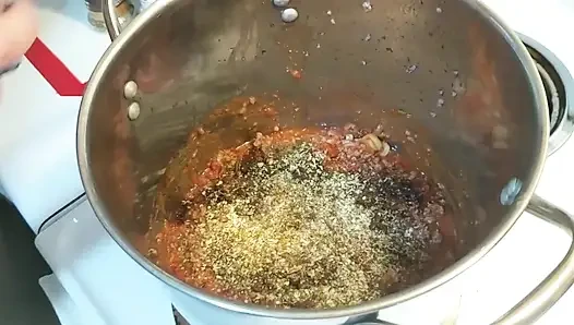 Sperma gekocht, 3 lauch chili mit Öl handjob