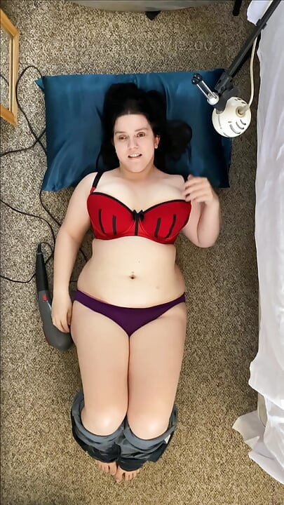 Quick and Sneaky Orgasms - Powerful Massager - Denim Jeans, Bra, and Panties