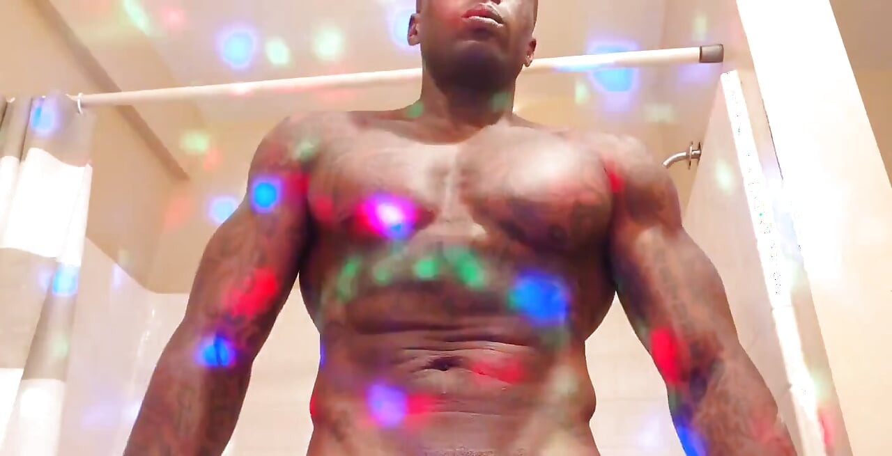 BBC Worship Hallelujah Johnson ( Sweet Sweet Cum ) Tall Dark Chocolate Muscles Tattoos Hairy BBC Hallelujah Johnson Masturbating