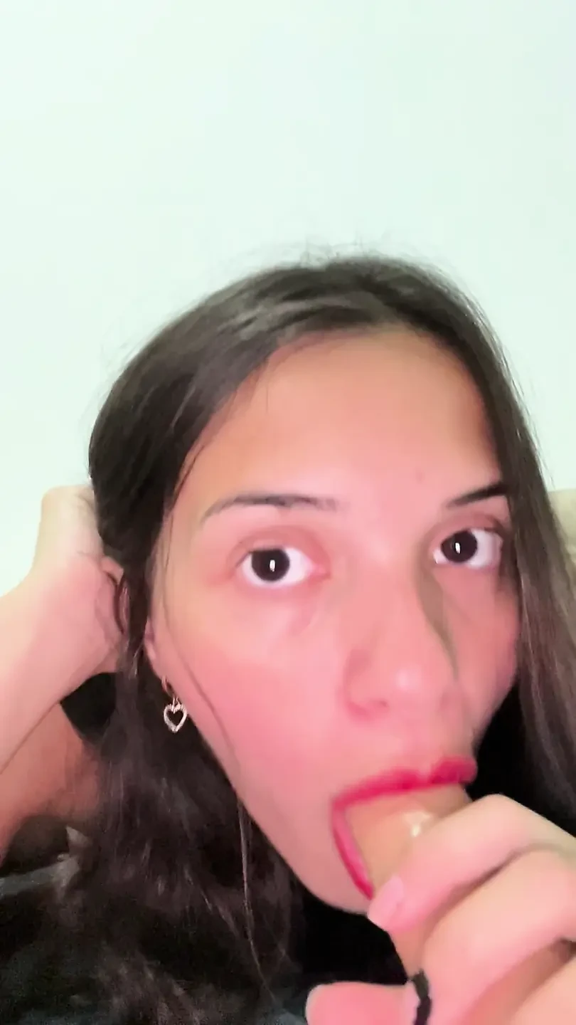 Latina babe gives blowjob and rides dildo while moaning - Halloween
