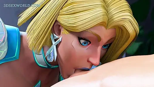 Blonde Emma Frost Sensual Blowjob with Cum Swallow (3D Sexgame) 60 Fps