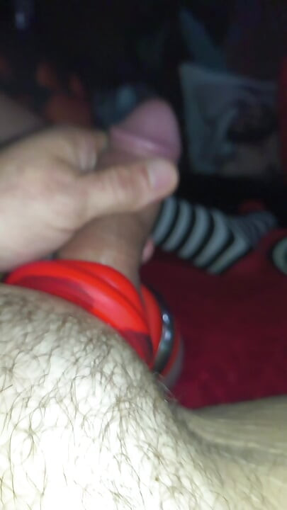 playing with my big uncut cock