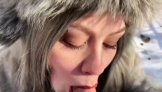 Vilu vidish lutscht schwanz im Winterwald