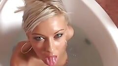 Nikky Blond Shaves Her Pussy Hair Then Gives Blowjob