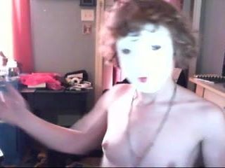 Fetish fun striptease with mask!