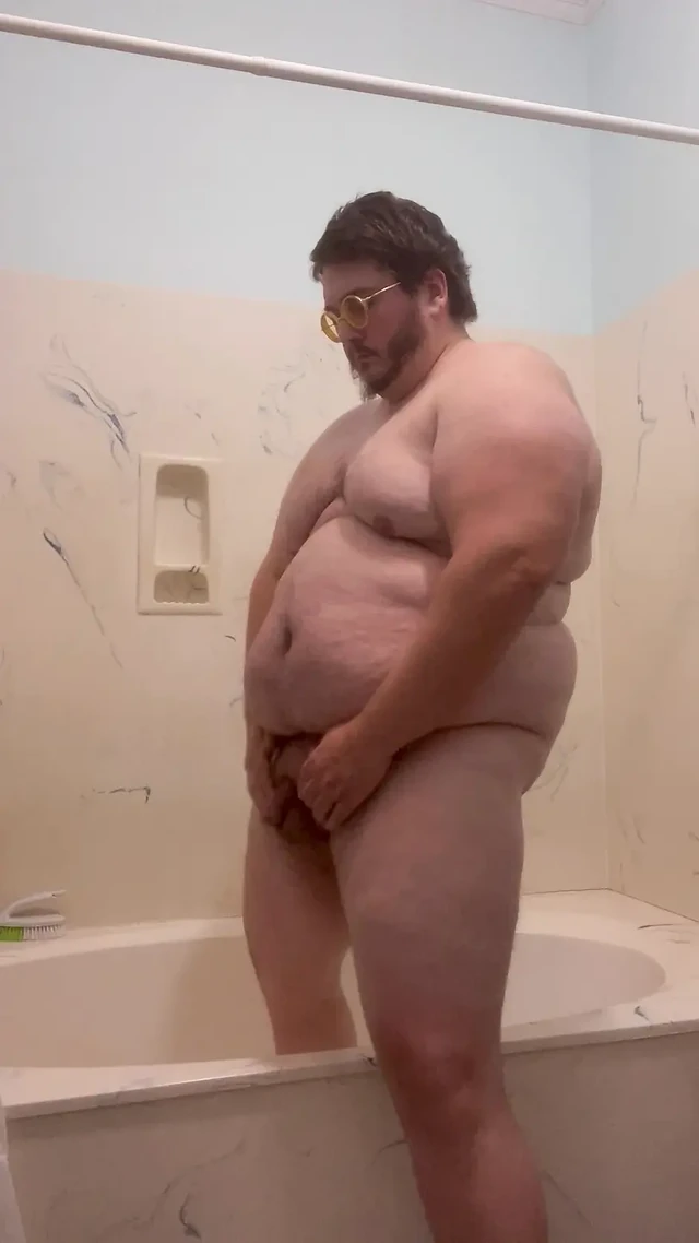 Enormously Fat Chub Bear Daddy Burly Chub Draws a Hot Bath & Blasts a Hot Load