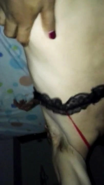 La mia trans mi ha inculato in lingerie