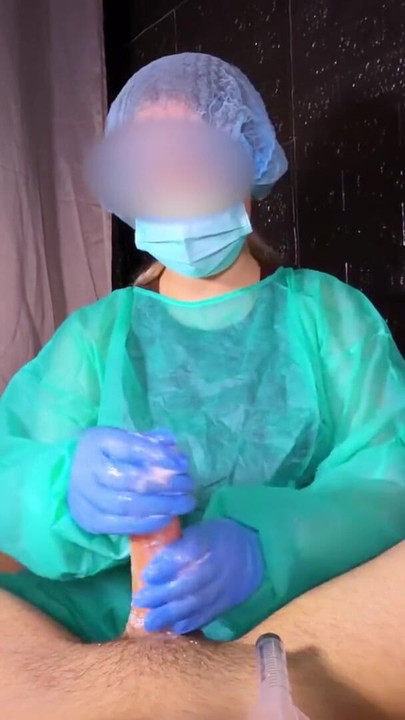 NURSE Decided to Try out my DICK in Practice. Fast Jerking Off | Clip 1