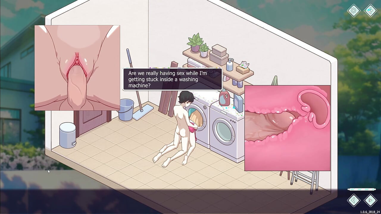 Happy student part 3! Washing machine sex!