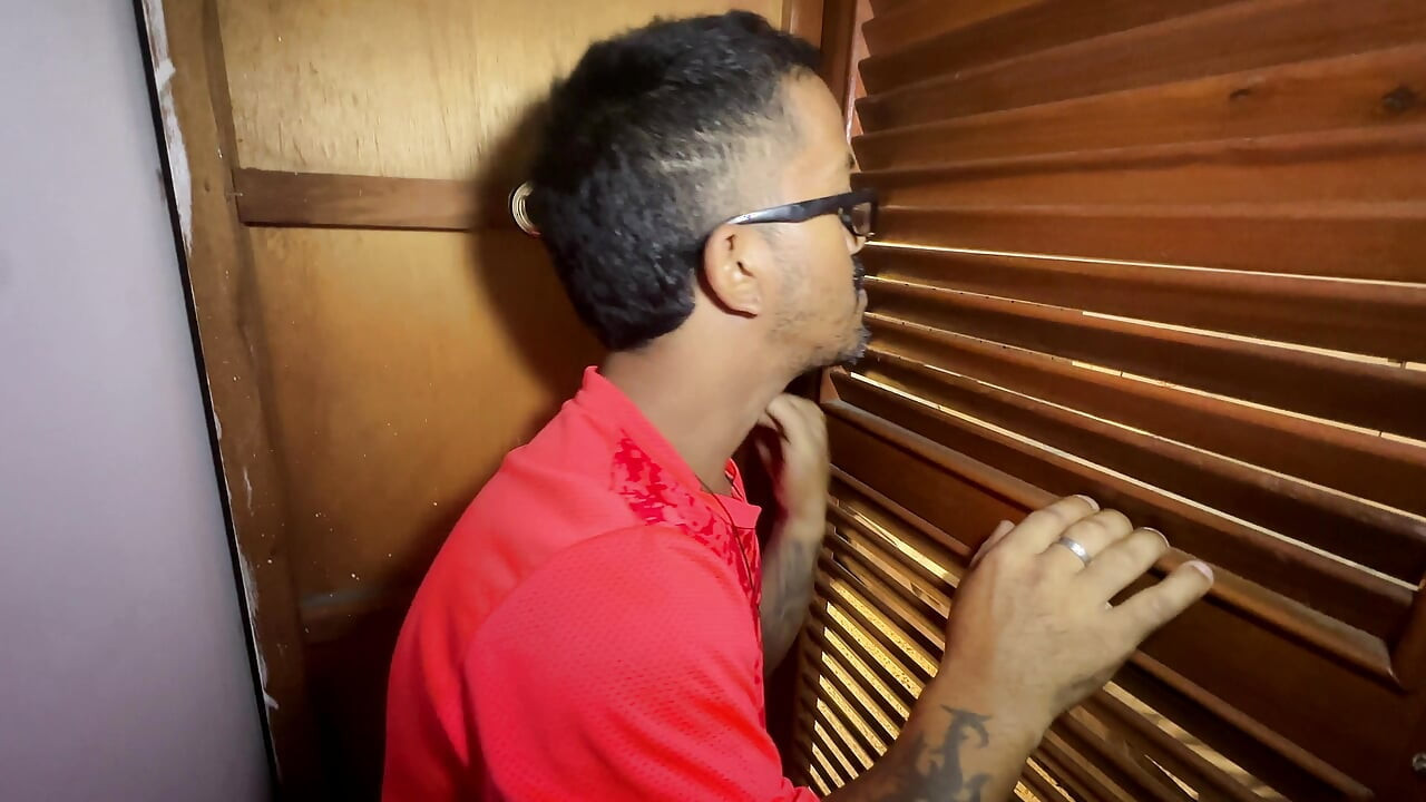 Watching my horny stepdaughter in her closet after getting out of the shower, I catch her secretly fucking her Latino stepbrother.