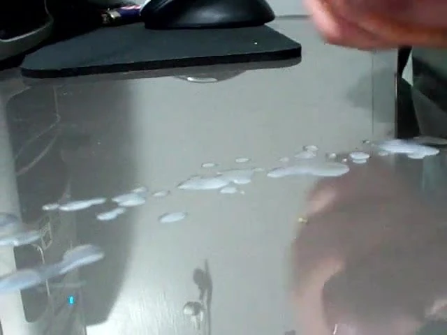 Chub cumming on desk
