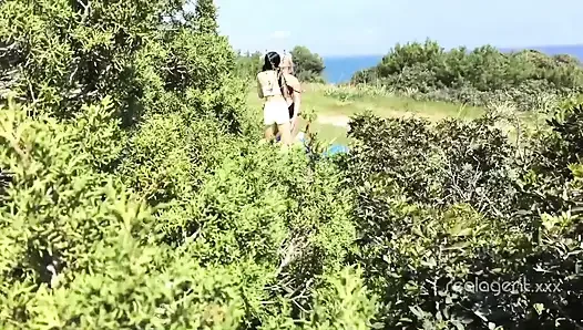 Sasha Rose and Daniella Margot hot outdoor lesbian action