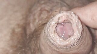 Jerking my small clitty precum dick