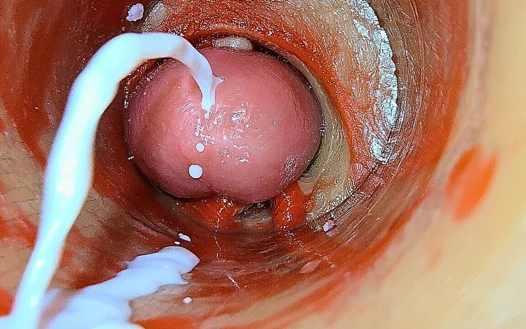 Derin amcık içindeki kamera sperm asmr'nin aşırı boşalmasını yakalıyor