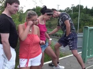Public GROUP sex ORGY with BIG tits Part 1