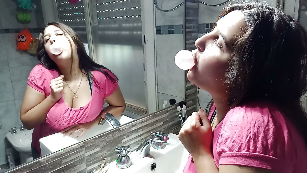 Bubblegum Chewing at Mirror - Bunny Looner