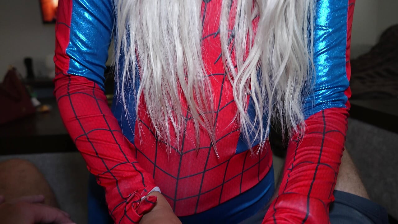 SpiderGirl Gets Covered in a Web of Her Step Bros Cum!