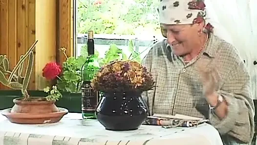 German granny fucked hard in hot gangbang action