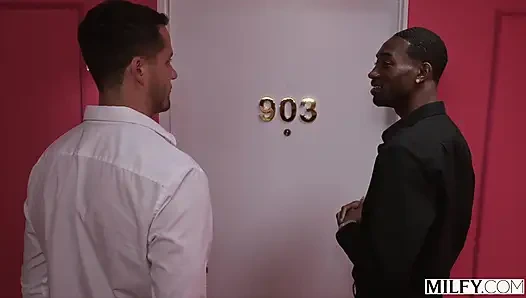 MILFY Foxy Blonde MILF Taylor Gets Her Pussy And Mouth Used By Two Co-Workers