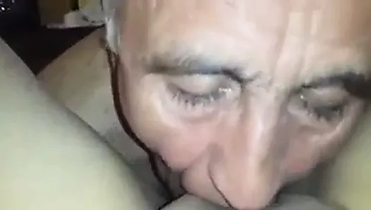 Turkish Grandpa Licking Mature Womans Pussy