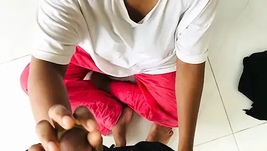 Bangla Desi stepmom Fucked by Her Stepson while she was working on the floor.