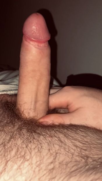 Horny guy wanks cock and breathing heavy