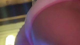 TWO Strobing Vibe Dildos, Sissy Pussy in PUBLIC! Cindie Love