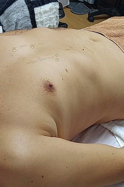 Cumshot Surprise During Massage! Blonde Masseuse with Big Boobs Made Her Client Ejaculate in Underwear