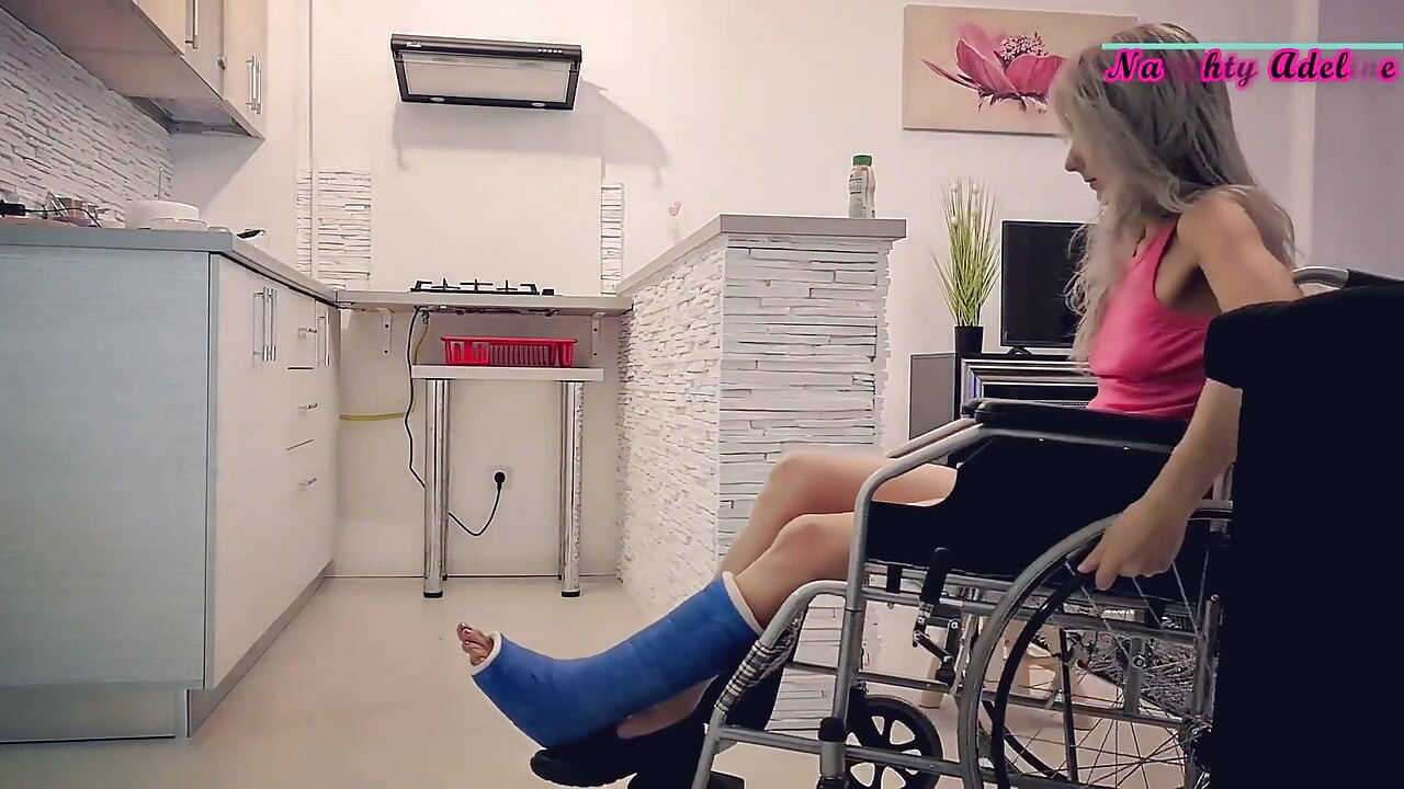 Weak Girl with Broken Ankle Sucks Dick for Assistance