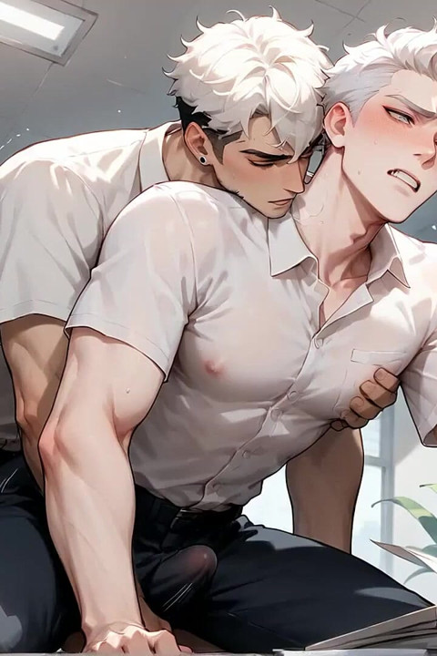 Tipul sexy cu părul alb picură cu spermă, transformând-o într-o secvență de orgii musculare, nebune!