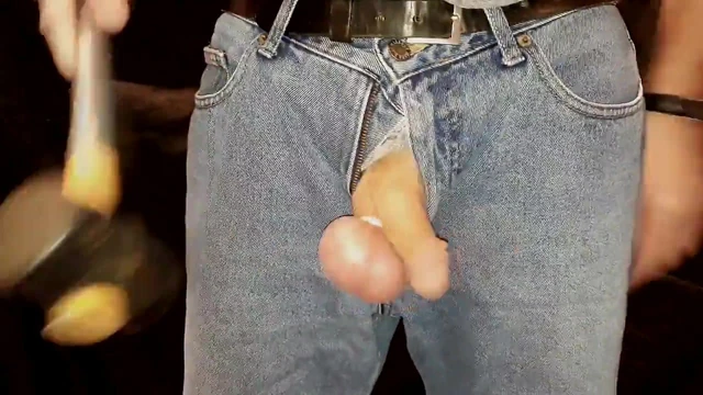 Hammering my cock & ball