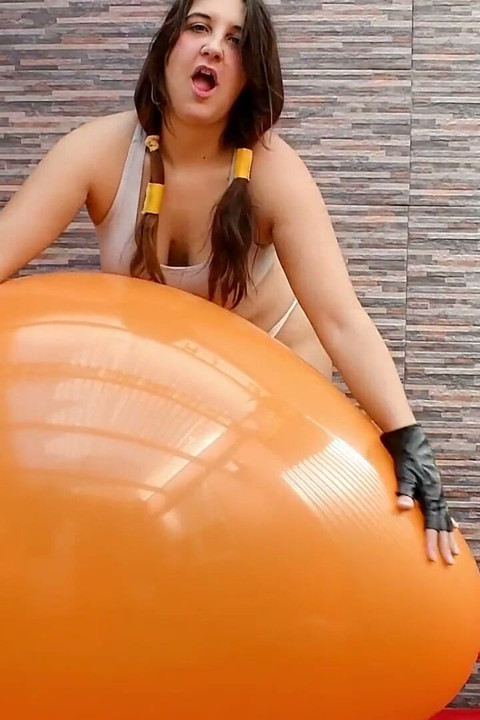 Videl From Dbz Blow and Ride a 36inch Big Balloon - Bunny Looner