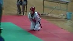Taekwondo-Tritt beendet den Kampf