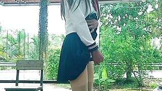Dressing up as a Japanese schoolgirl