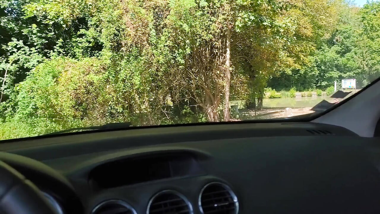 Masturbation in the car in nature