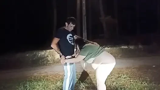 Outdoor sex with a mature