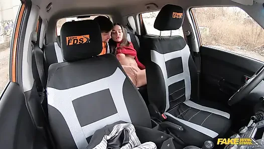 Fake Driving School - Nataly Gold Gets in the Car Without Wearing Any Panties