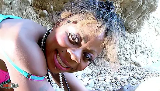 Naomi Lionness Ravages Kevin White in Beach Fantasy Intense Interracial Pussy Fucking and Cumshot