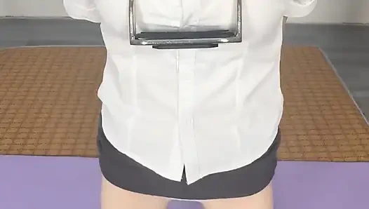 An Office Lady, After Work, Secretly Asks Her Host for a Job Appointment Behind Her Boyfriend's Back