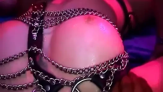 The tied German babe gives all she has in this kinky BDSM action