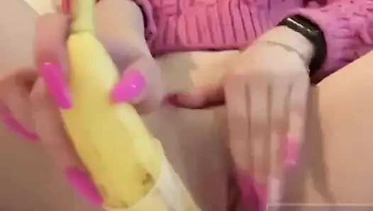 Teen Latina Rebe Solo Banana Masturbation