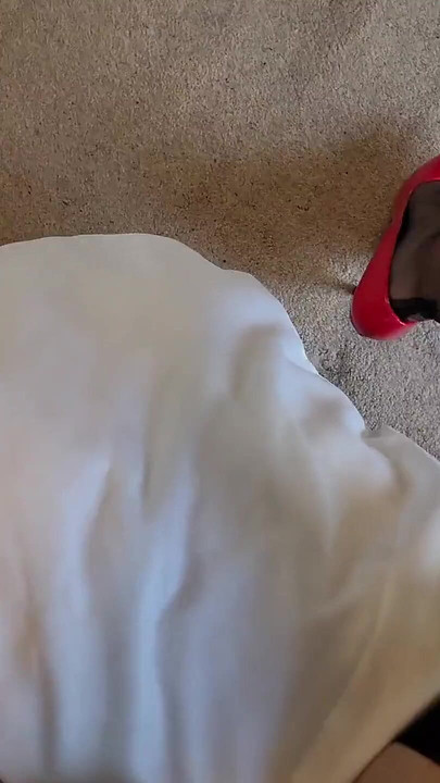 Getting very naughty in fully fashioned stockings, red high heels and hot lingerie